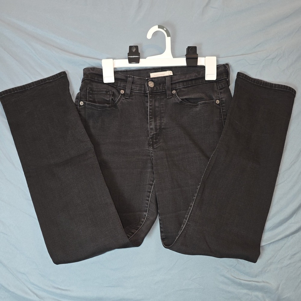 LEVI'S Classic Straight Jeans Women's W29/L30 Stretchy Black 8M